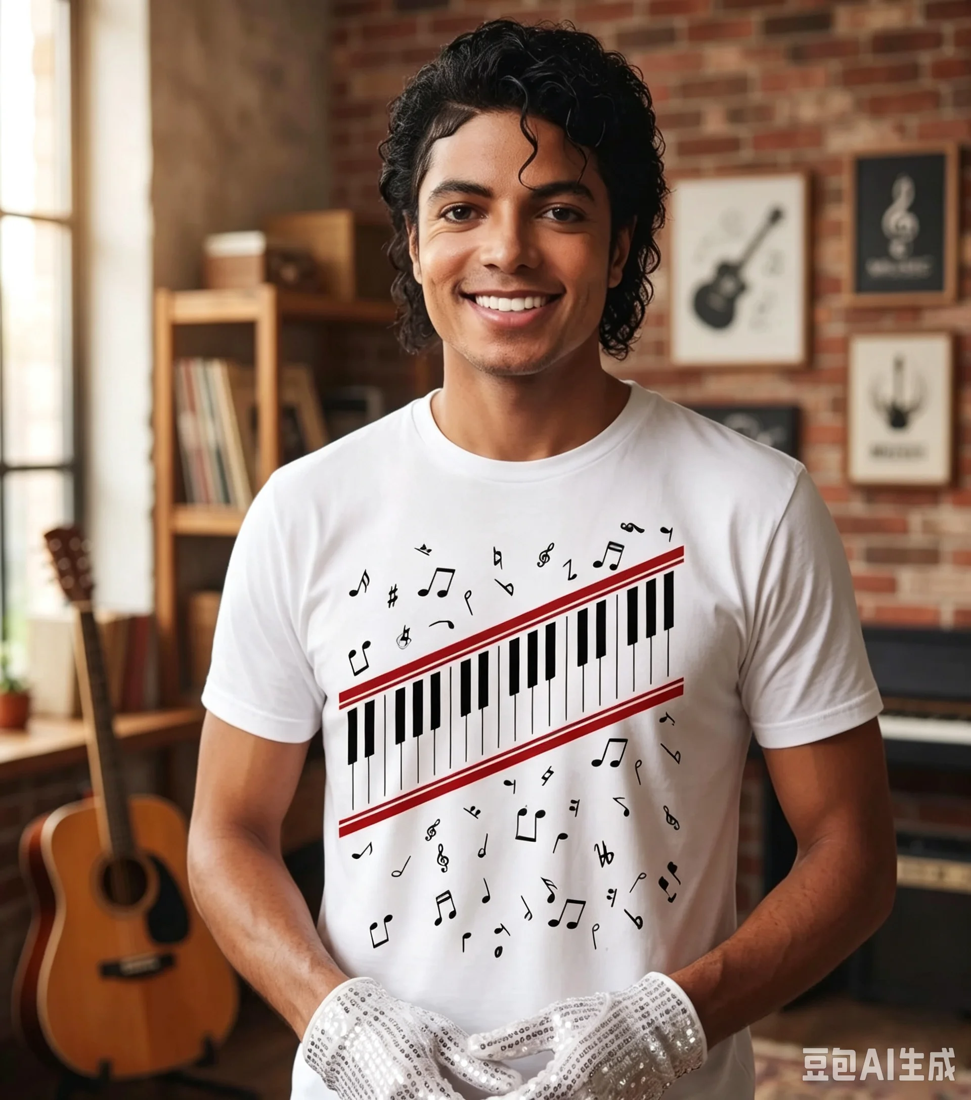 2026 New Summer Cotton Kids T-Shirt MJ Style Piano Keys & Notes Print Short Sleeve Boys Girls Music Apparel Daily Casual Top