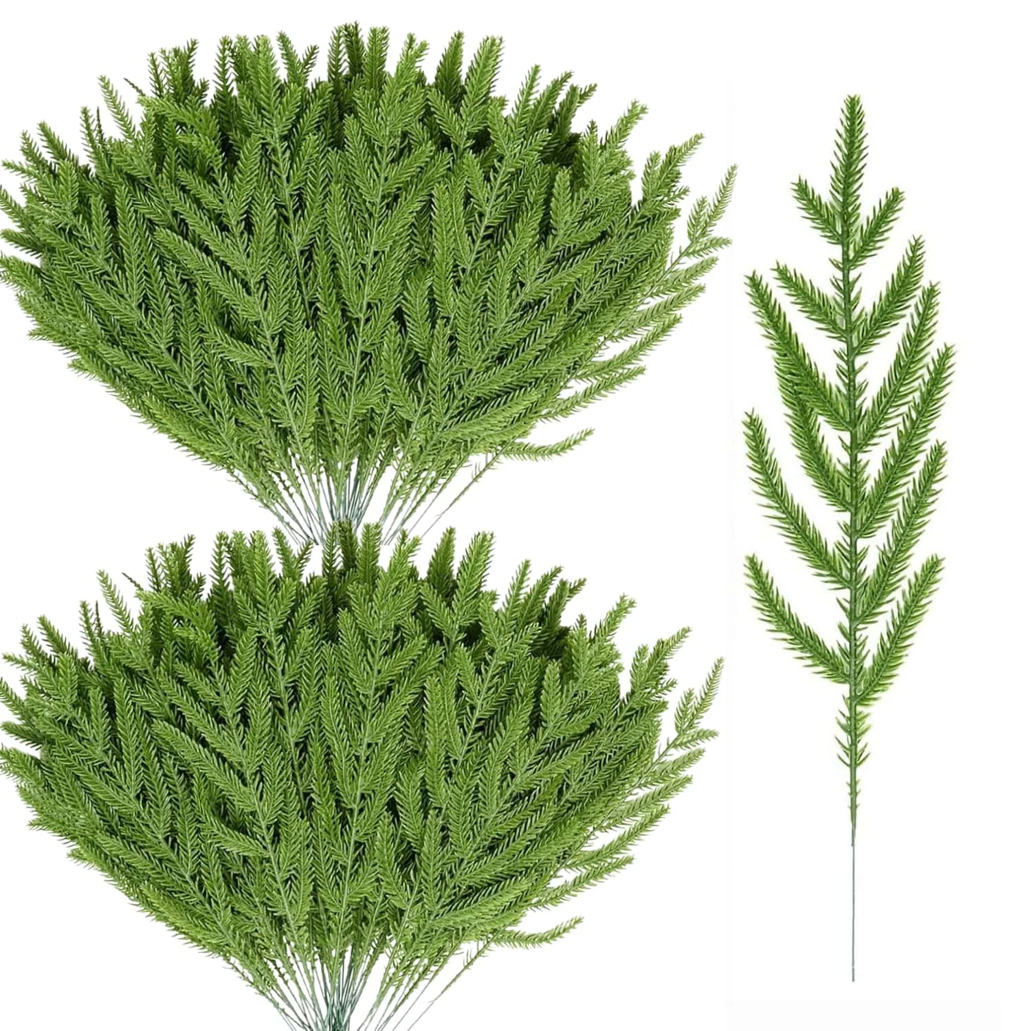 

30/50pcs Christmas DIY Decoration artificial Norfolk Pine Branch Stems - Simulated plants Wreaths, Garlands, Tabletop Decor