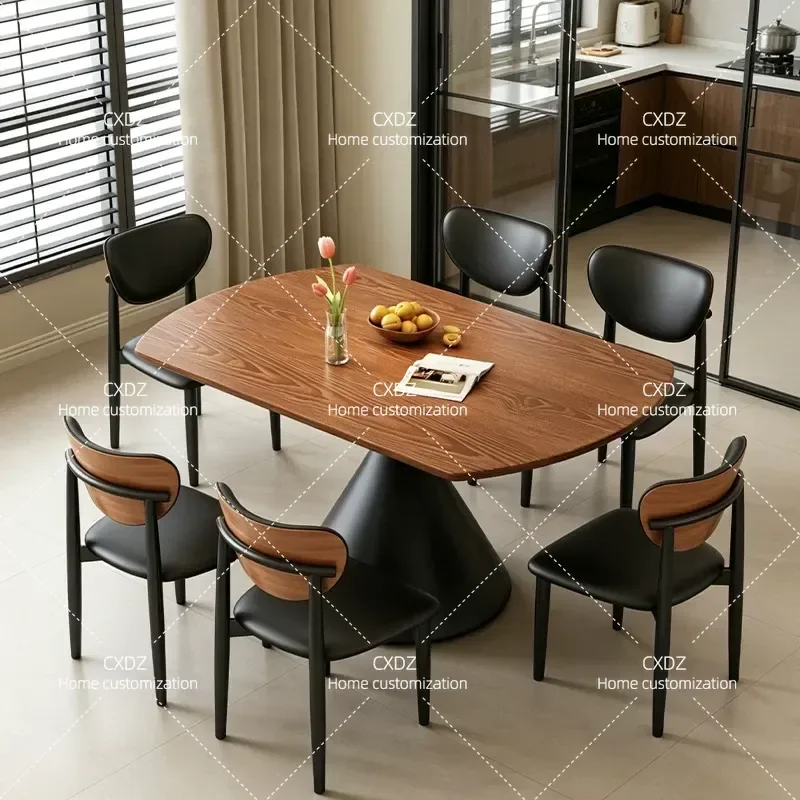 Solid Wood Dining Table Extendable Round Table for Living Room Small Apartment High End Light Luxury Household Furniture