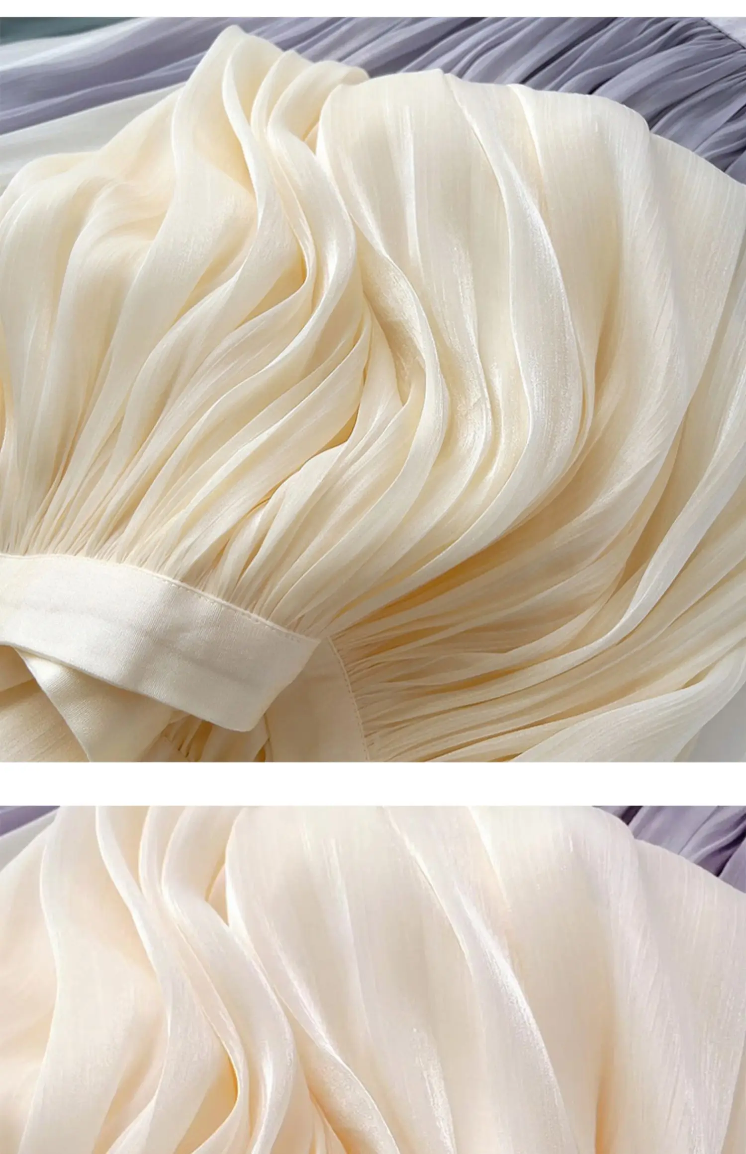 2026 Frühjahr/Sommer Neuer Glänzender A-Linien-Rock für Damen, Einfarbig, Hohe Taille, Französischer Pariser Stil, Eleganter Asymmetrischer Rock – Detail 7