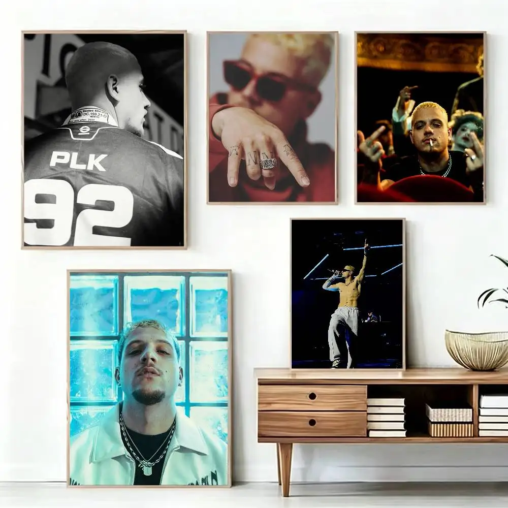 PLK French Rapper Poster Waterproof Wall Art Sticker For Bar Living Room Vintage Decor Print