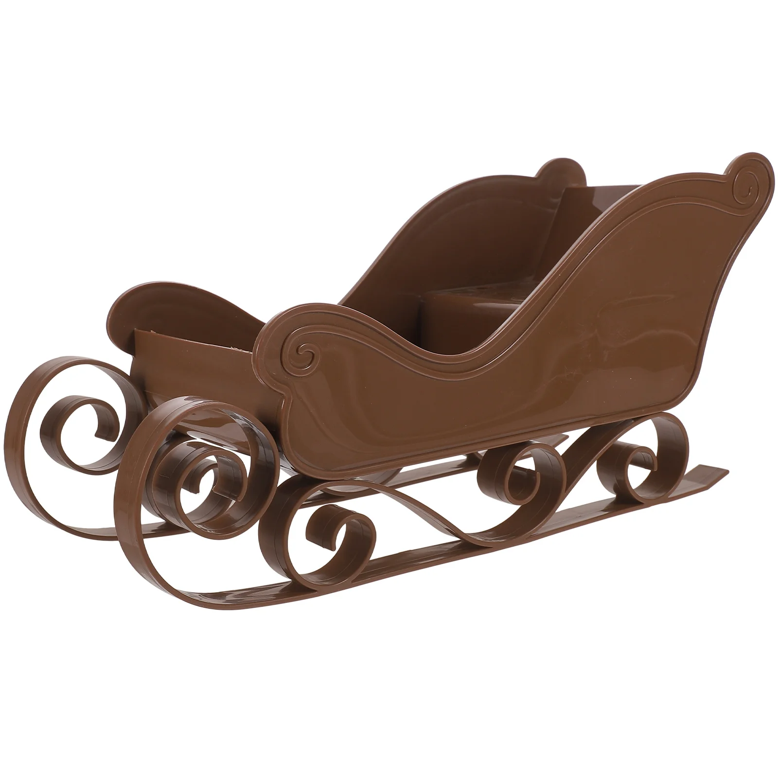 

1pc Tree Mini Sleigh Christmas Sleigh Ornament Light Brown Desktop Decor Festive Tabletop Props Christmas Celebrations