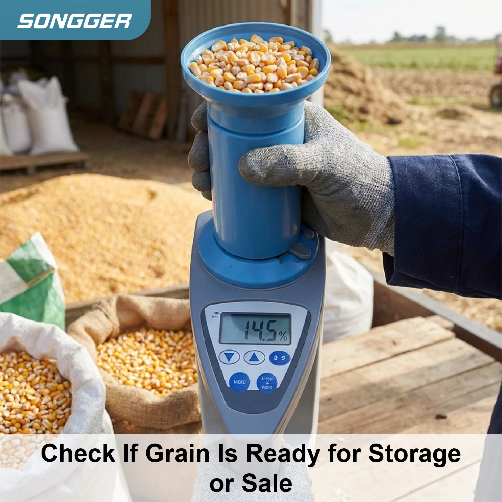Medidor de Humedad de Granos Portátil LDS Alta Precisión 3 a 35 Por Ciento Resultado en 10 Segundos para Café Maíz Trigo Arroz Soya con Pantalla Digital