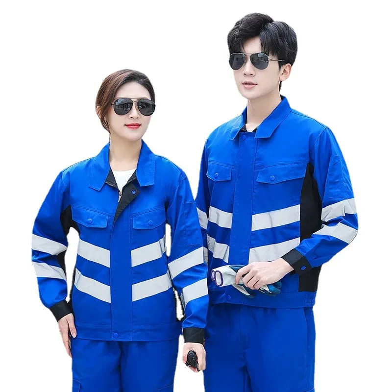 Hi Vis Safety Work Clothing Workwear Men Long Sleeve Workmen Uniform Car Workshop Repairman Working Suit Coal Miner Construction