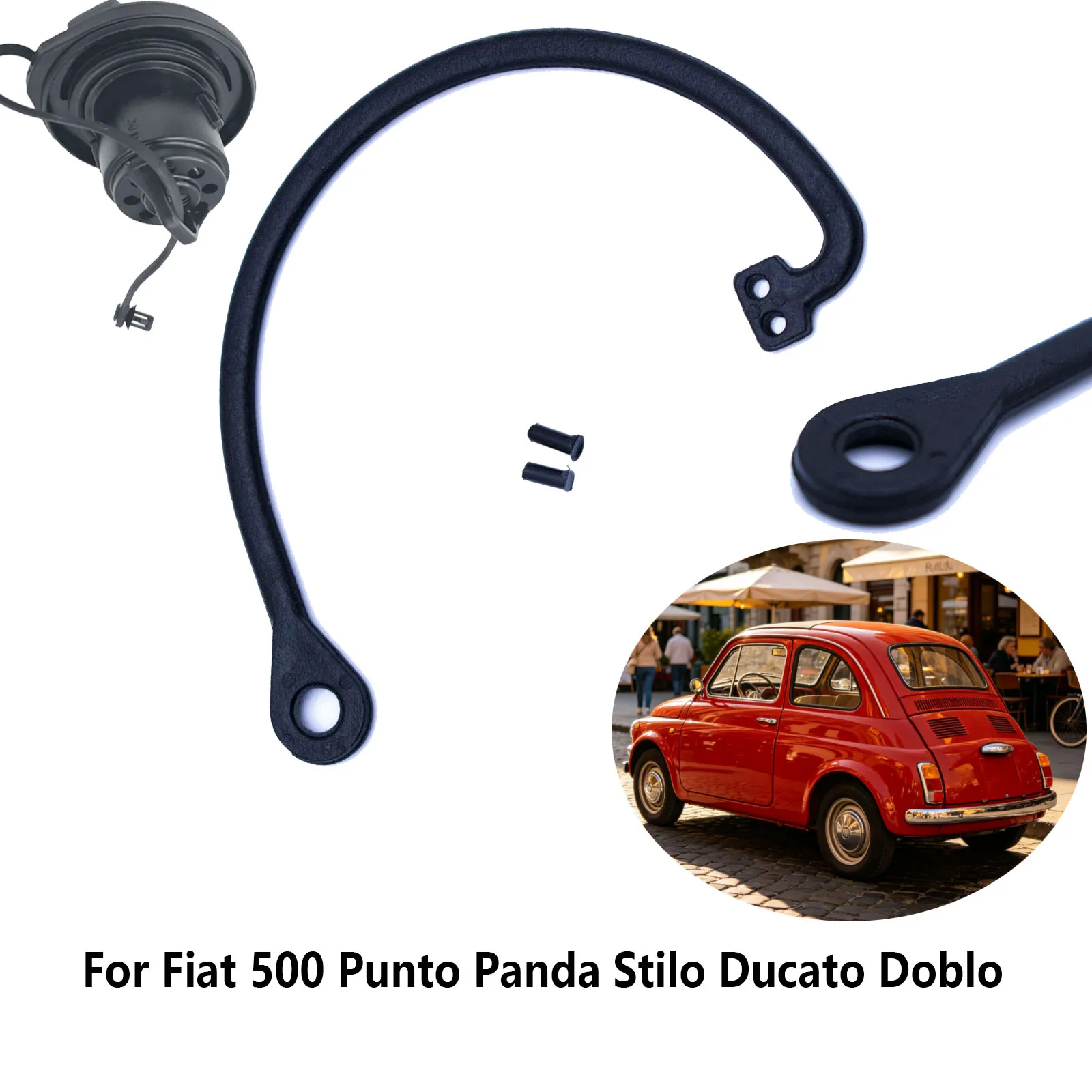 

1Pcs Fuel Cap Cord Strap For Fiat 500 Inside Cover Rope Automobiles Parts Punto Panda Stilo Ducato Doblo Car Exterior Parts