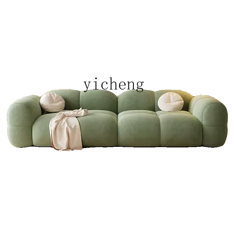 ZC fabric living room new sofa simple light luxury cat scratching leather straight row sofa jelly sofa