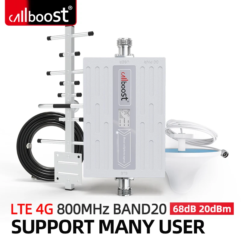 Callboost 800 mhz LTE mobile phone cellular amplifier 4g signal booster band 20 4g network repeater gsm 2g 3g 4g antenna booster