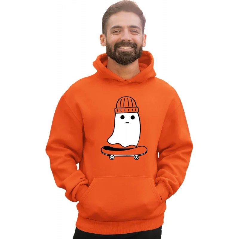 Go All Out Skater Ghost Funny Halloween Skateboard Mens Women Youth Sweatshirt Hoodie