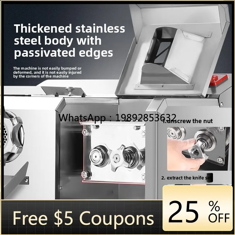 

ZZ Meat Grinder Commercial High Power Stainless Steel Multi-Function Meat Slicer Shredder Mincer Sausage Stuffer