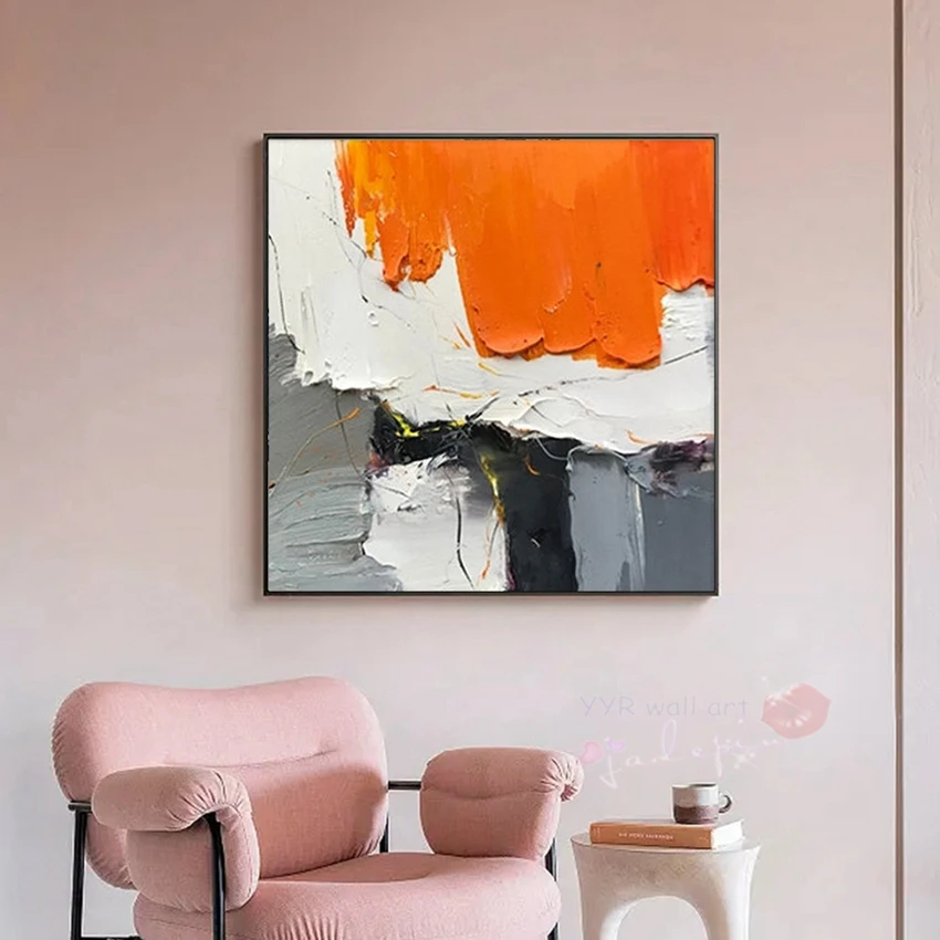 Nordic Modern Abstract Painting Color Matching Handmade Oil Painting  For Home Decoration Bedroom Dining Room Living Room Mural