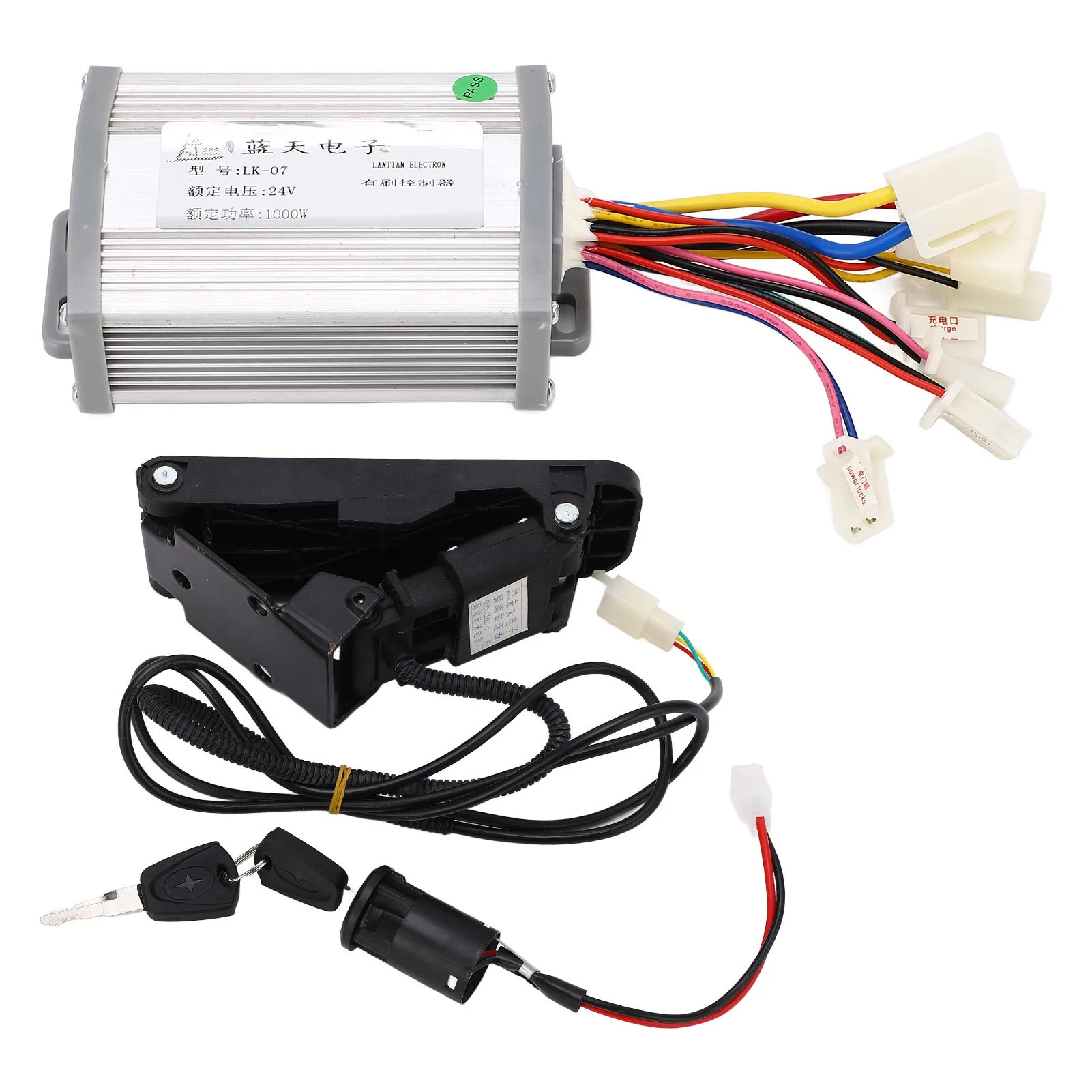 24V 1000W Elektrische Driewieler Borstelmotor Controller Pedaal Gashendel Kit Elektrische Fiets Ombouwset