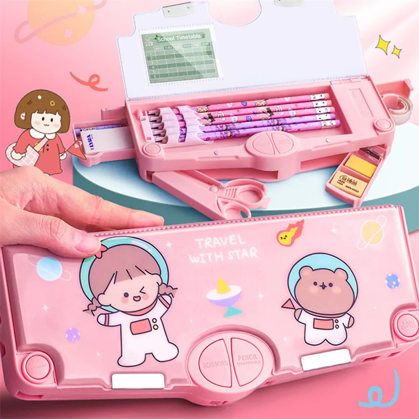 Pencil Case Unicorn Estuches Escolares Kawaii Cajas De Lapices Multifunctional Pencil Box Astronaut Korean School Stationery Bag