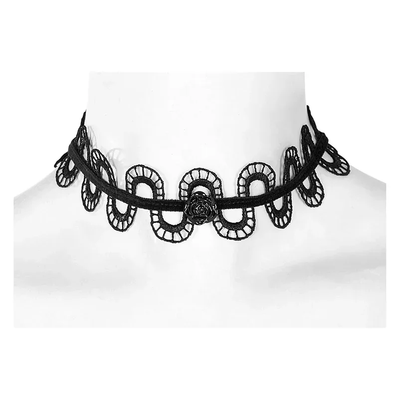 PUNK RAVE Women's Gothic Snake Shaped Choker Neo-Gothic Daily Beautiful Rose Accessory Personality O-chain Necklace