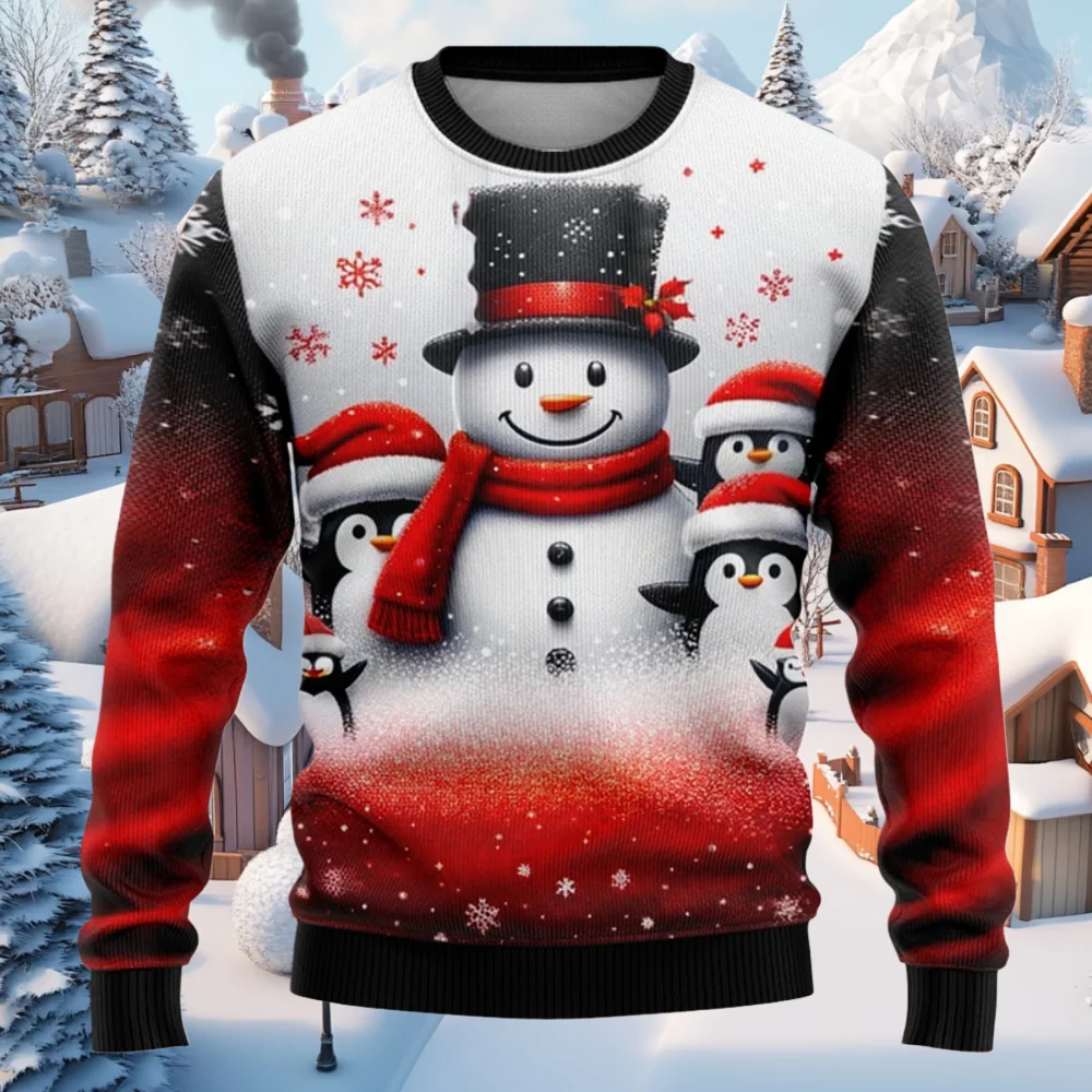 عيد الميلاد الرجال النساء البلوز 3D طباعة ثلج سانتا مطبوعة القبيح عيد الميلاد سترة للجنسين البلوز عطلة حزب قمم الموضة