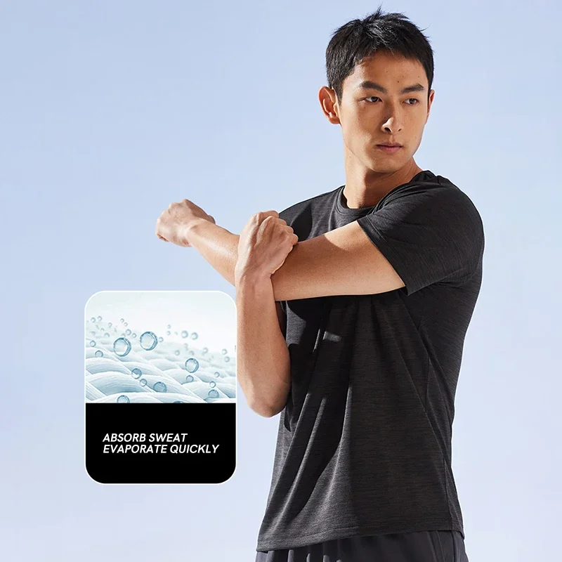 

QIAODAN Men's T-Shirt Exercise Quick-Drying Lightweight Short Sleeve 2025 Breathable Gym Jogging Sports Casual Tops XHS23231326R