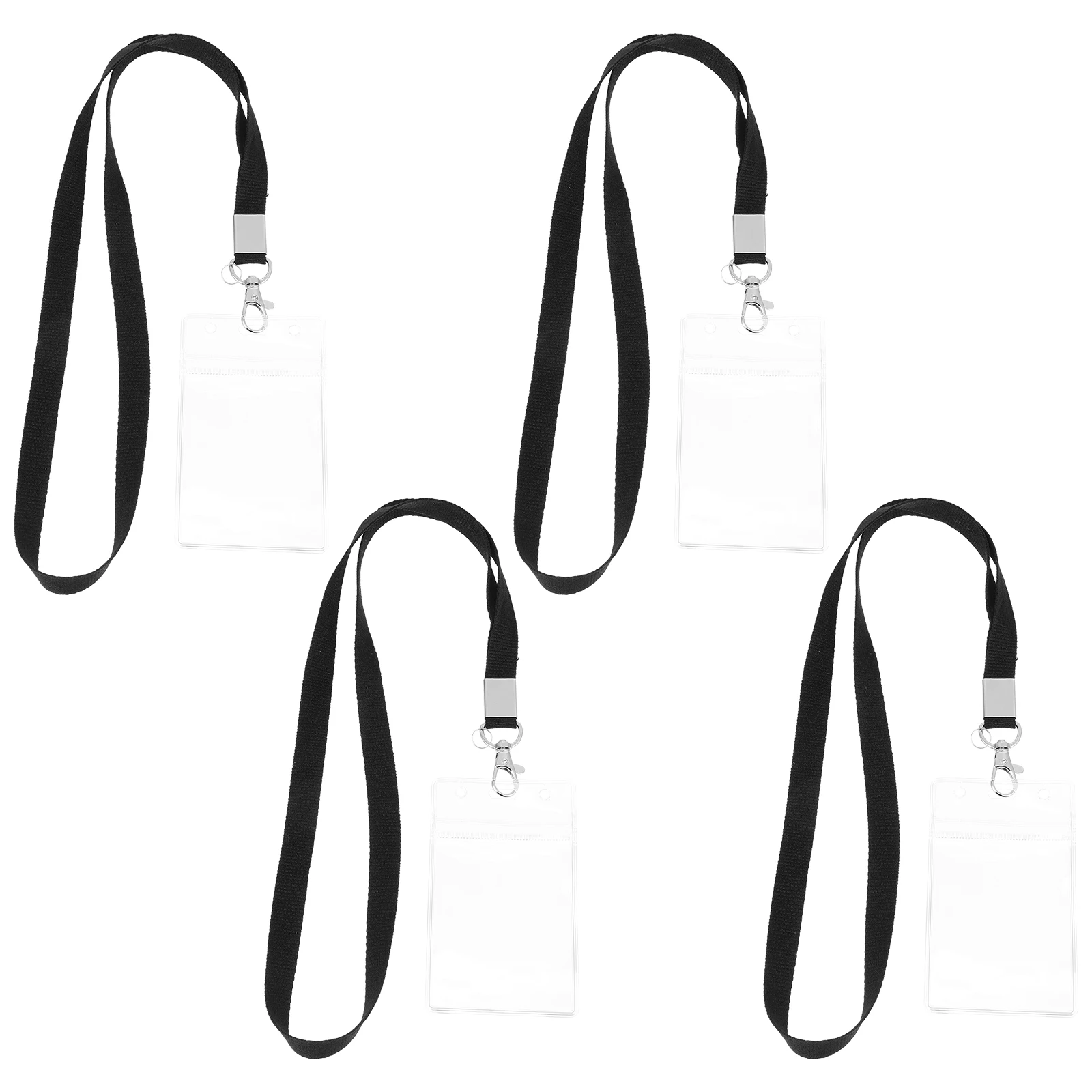 

Pvc ID Case Holder Lanyard Work Waterproof Badge Double sided Protective Cover Employee Bus Identification Business
