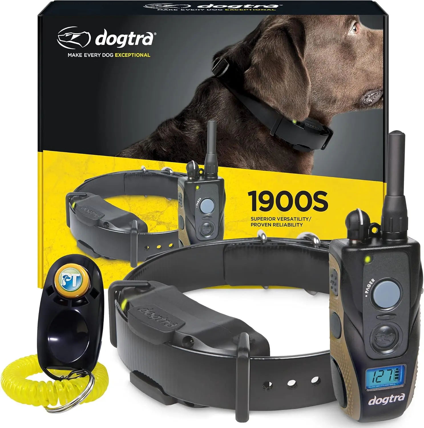 Dogtra 1900s 3/4ไมล์ช่วง E-COLLAR แบบชาร์จไฟได้ปรับระดับได้สำหรับสุนัข