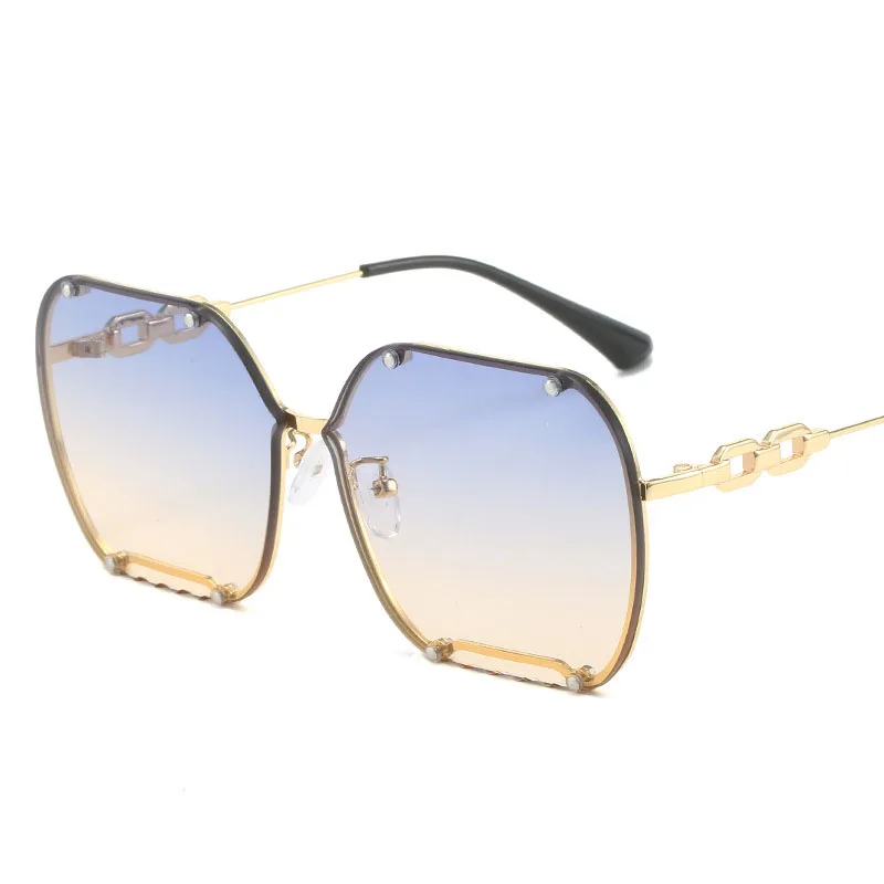 Gafas de sol de moda europea americana para hombre y mujer, gafas de sol de pierna de Metal con forma cuadrada, gafas de sol para viajes al aire libre, gafas de sol femeninas