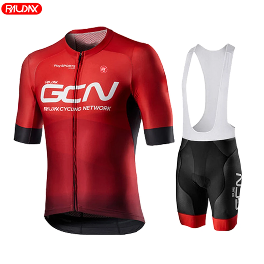 2024 Raudax Gcn Summer Short Sleeve Jersey Breathable Road Bike Uniform MTB Shirt Bicycle Men Cycling Clothing Set Ropa Ciclismo