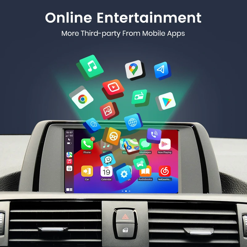 Junsun-مشغل سيارة أندرويد لاسلكي لبي إم دبليو ، نظام NBT CIC ، سلسلة 1 2 3 4 5 ، X1 X3 X4 X5 F20 F21 F30 F31 F34 F10 F48 F25 F26 F10 E84