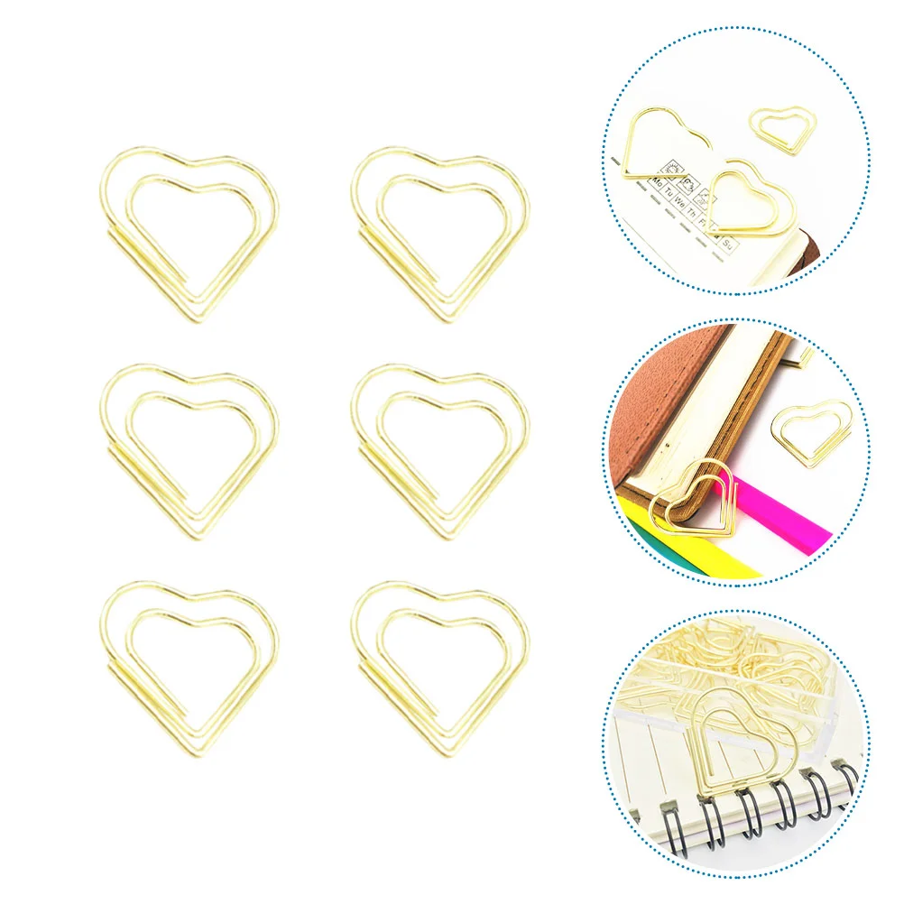 100 Pcs Paper Clip Unique Clips Small Paperclip Delicate Metal for Office Paperclips