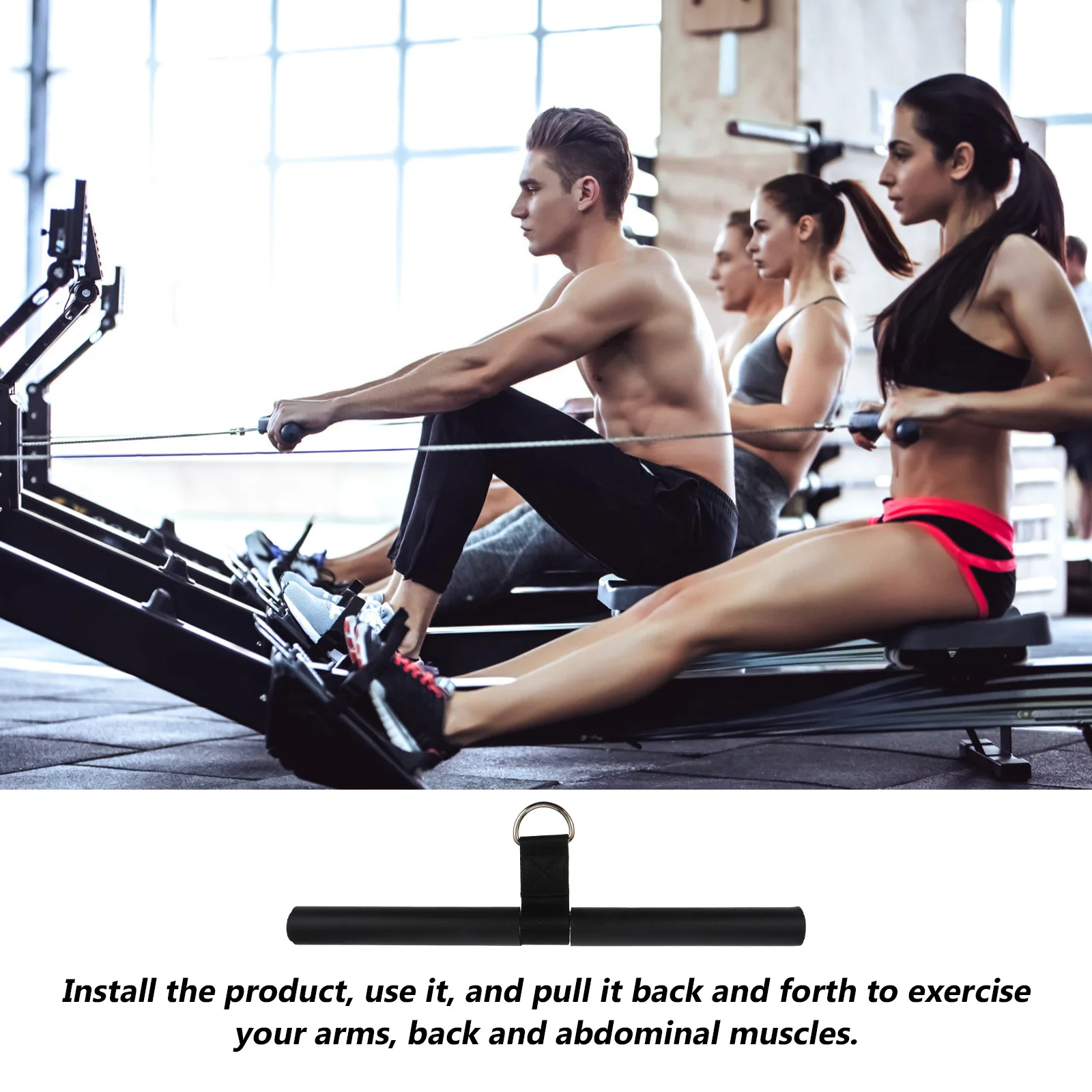 

Muscle Trainer Triceps Pull Bar Straight Cable Attachment Rod for Upper Body Strength Integrated Fitness Tool Accessory