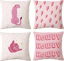 Decorative throw pillowcase, pink room decorative leopard print pillow cushion suite decorated pillowcase sofa