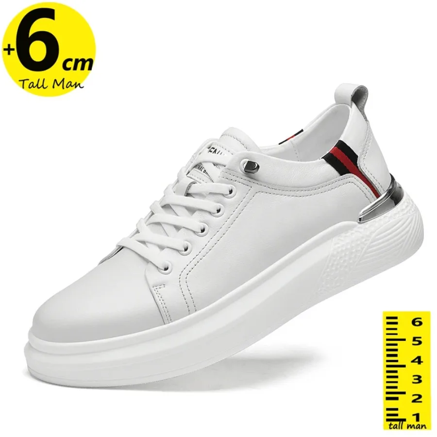 

2025 Winter Luxury Shoes Man White Sneakers Men Elevator Height Increase Insole 6cm Sports Plus Size 37-43
