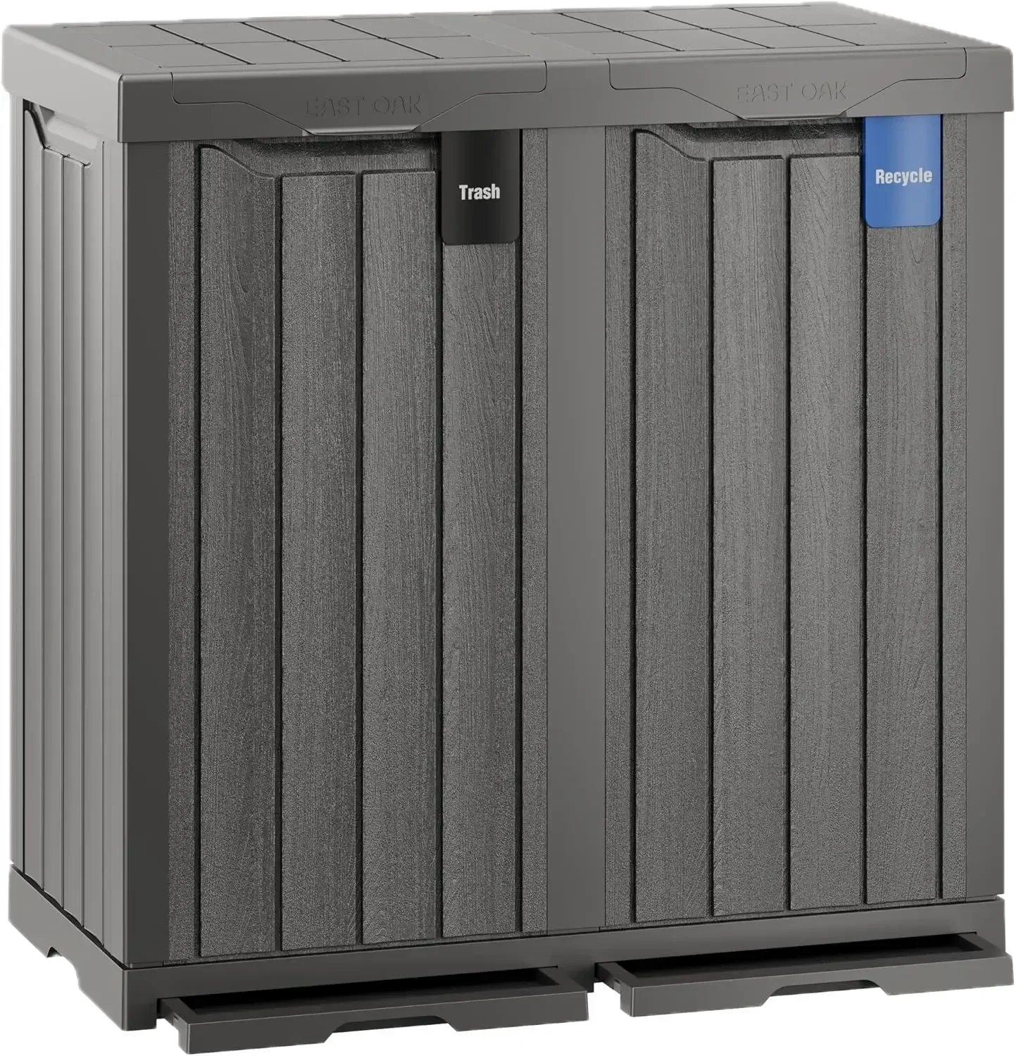 

Уличный мусорный бак на 62 галлона | Водонепроницаемый мусорный бак из смолы с этикетками для раздельного сбора отходов и обычного мусора | Надежная сумка-органайзер с застежкой Lip Lock и поддоном для сбора капель |