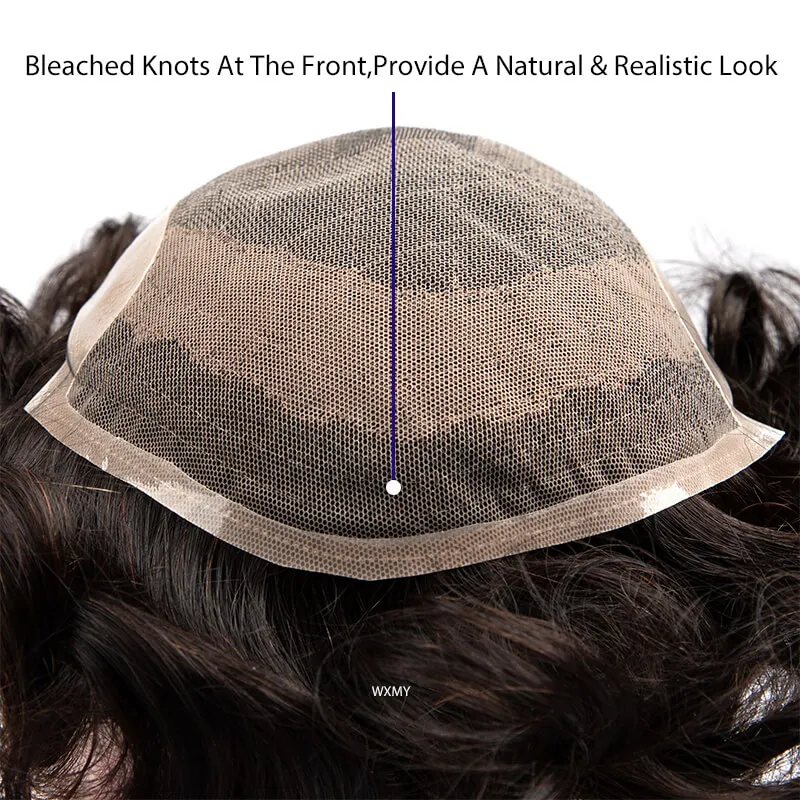 OCT French Lace & PU Base Toupee Hair Man parrucca protesi per capelli maschili capelli umani naturali protesis capillare da uomo sistemi traspiranti
