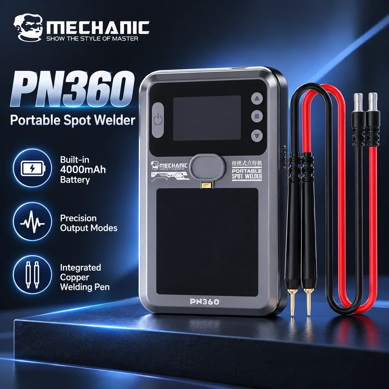 MECHANIC PN360 Portable Spot Welding Machine Dual Pulse Welding Pen For Battery Nickel Strip Tab Connection Repair