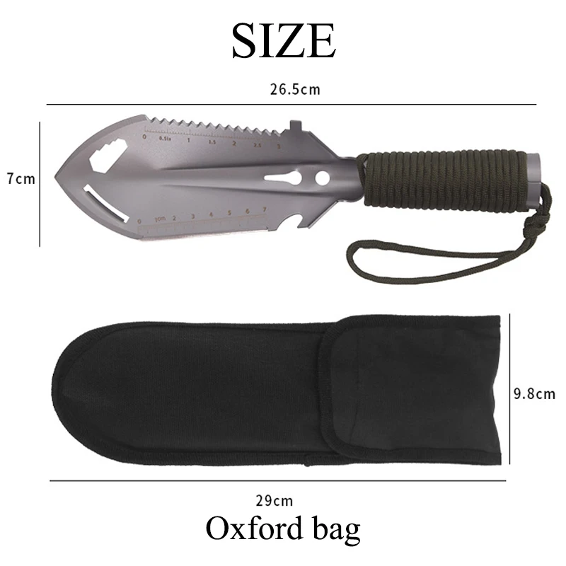 Portable Camping Engineer Shovel Outdoor Stainless Steel Multi-functional Tool Small Hand Shovel Field Survival Emergency Shovel 2