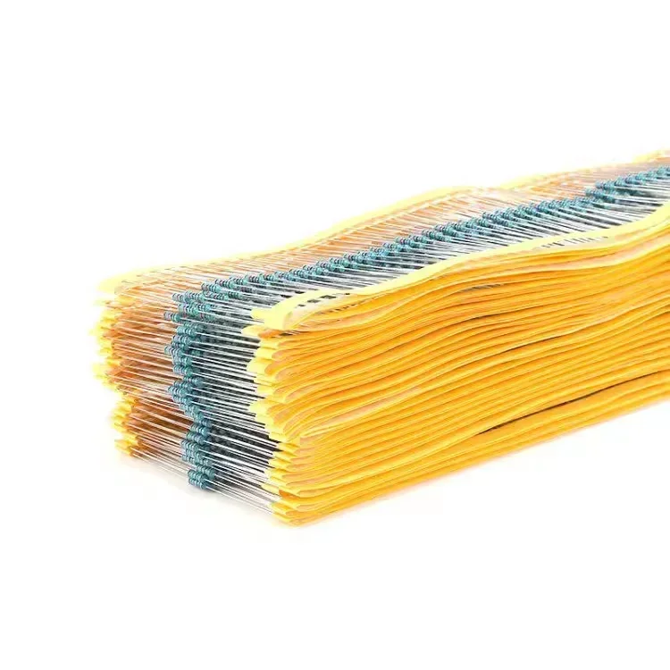 5000 قطعة/الوحدة 1/6 واط معدن مقاوم من غشاء 1% خمسة ألوان حلقة DIP المقاوم 1R-10 متر صندوق كامل