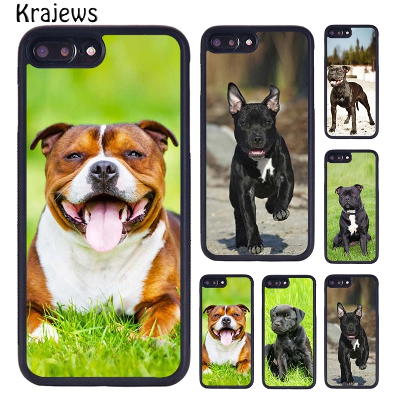 Krajews Staffordshire Bull Terrier Staffy Dog Phone Case For iPhone 16 15 14 plus 11 12 mini 13 Pro XR XS Max coque