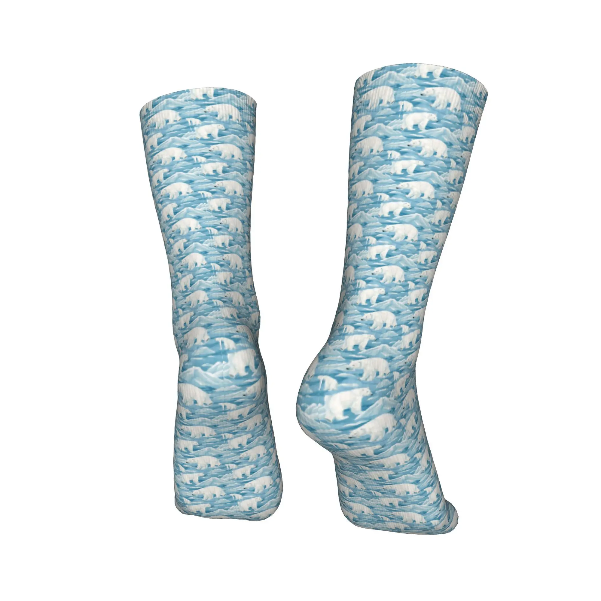 オールシーズンシロクマの母と子供靴下原宿スーパーソフトストッキングクルーソックス男性女性クリスマスギフト