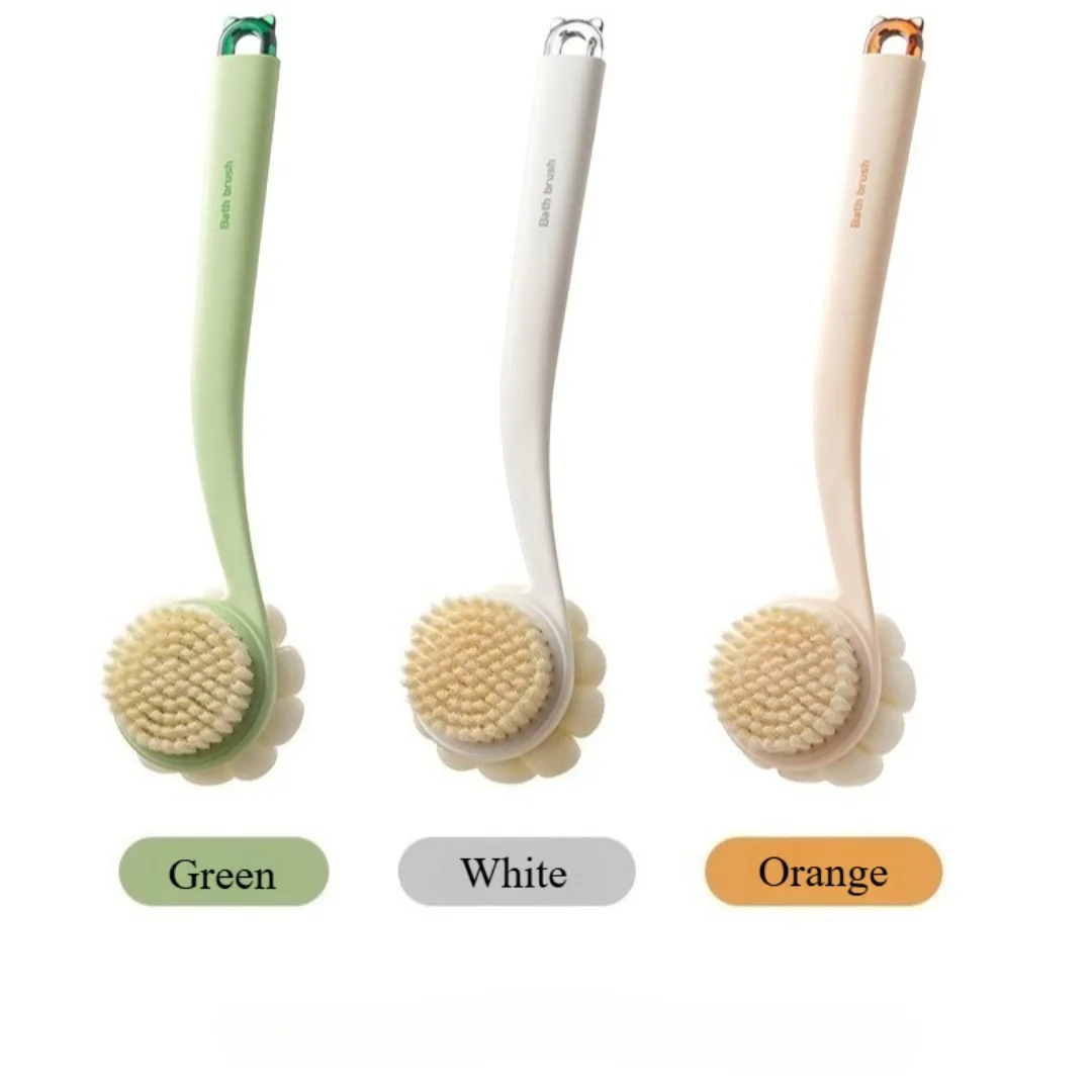 3 في 1 فرشاة تنظيف الظهر الناعمة حمام دش فرشاة تنظيف الجسم مع مقبض التقشير فرك العناية بالجسم مدلك حمام المورد #4