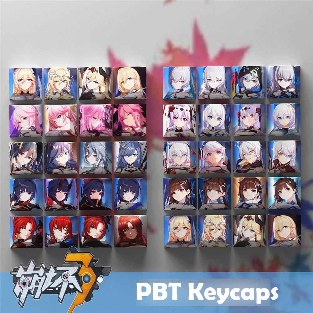 

Honkai Impact Keycaps Anime Game Keyboard Caps Cherry Profile DIY Custom Game Character Keycaps for Mechanical Keyboard