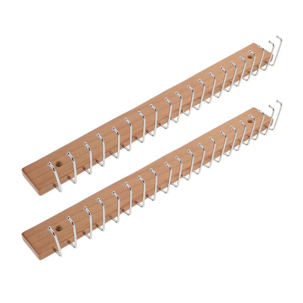 

2pcs Wall-mounted Rack Belt Hook Necktie Storage Space-saving Closet Organizer Wooden Hanger Necktie Storage Reliable