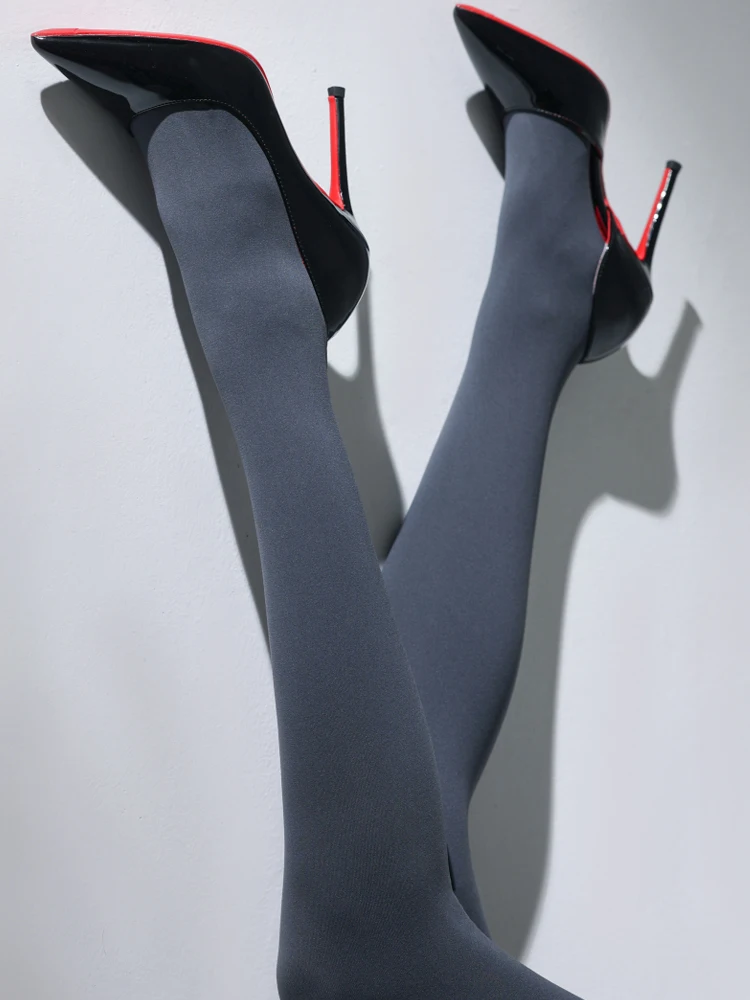 Belamimi Women Pantyhose Seamless Deep Crotch Velvet Autumn And Winter Stockings 80D Sexy Elastic See-Through Shaping Leggings