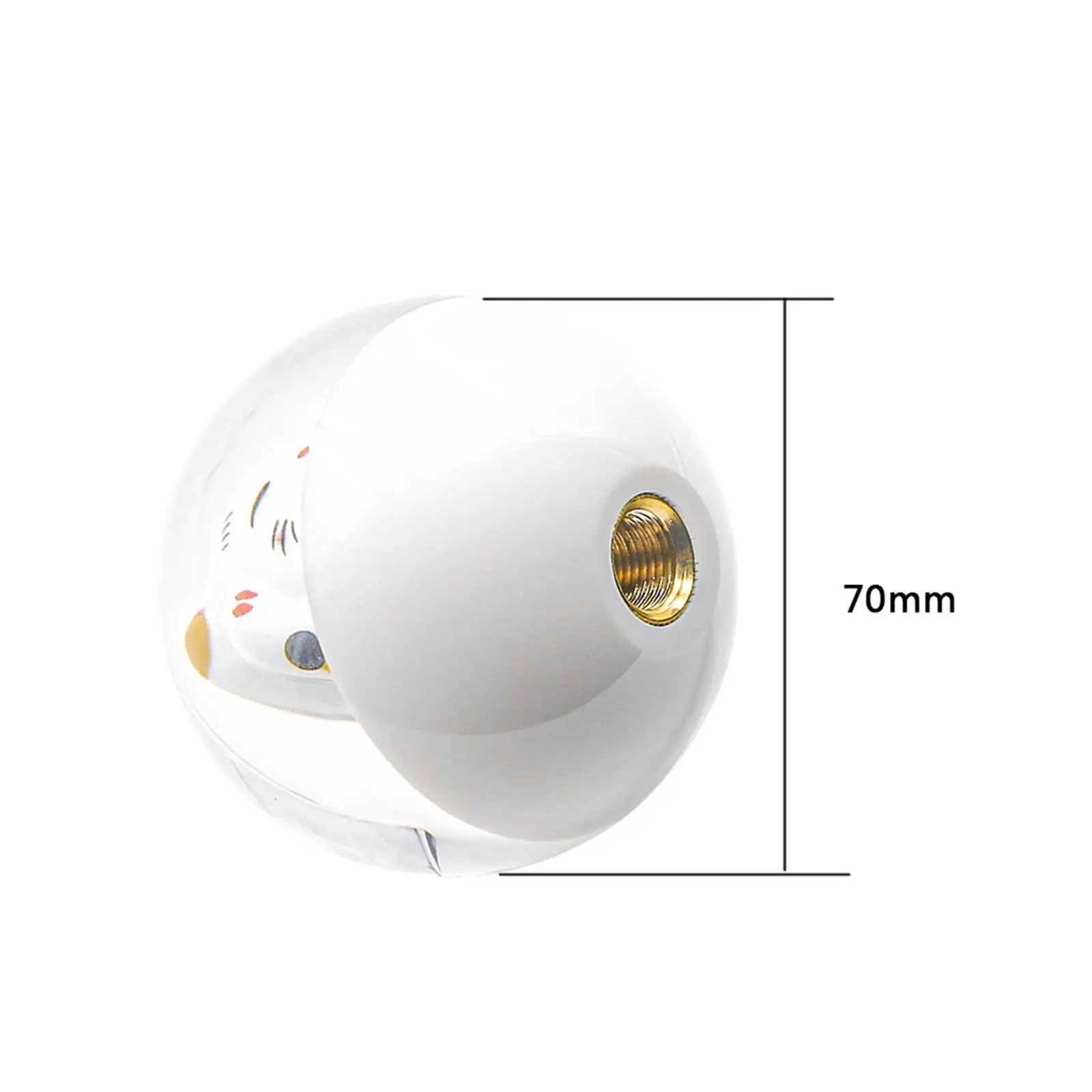 Universal Gear Shift Knob Adapter Acrylic Cute Cat Round Shape Stick Lever Knob for Manual Cars
