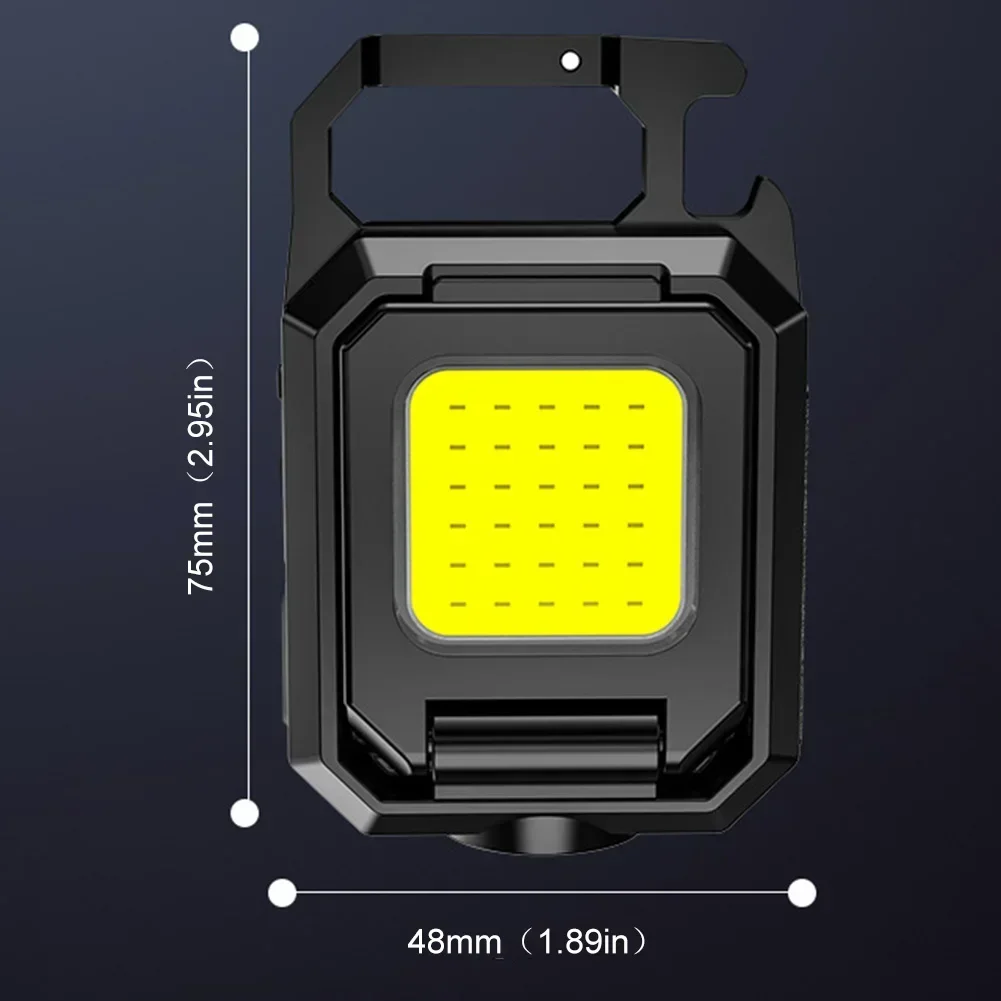 Mini LED-zaklamp Sleutelhangerlicht Dubbele COB-verlichting USB oplaadbare werklampen Vissen Lanterna met magneet Ingebouwde batterij