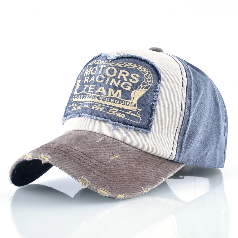 Vintage-Baseballkappe aus gewaschener Baumwolle mit modischem Buchstaben-Aufnäher für Männer und Frauen – Unisex Hip Hop Snapback-Mütze – Detail 6