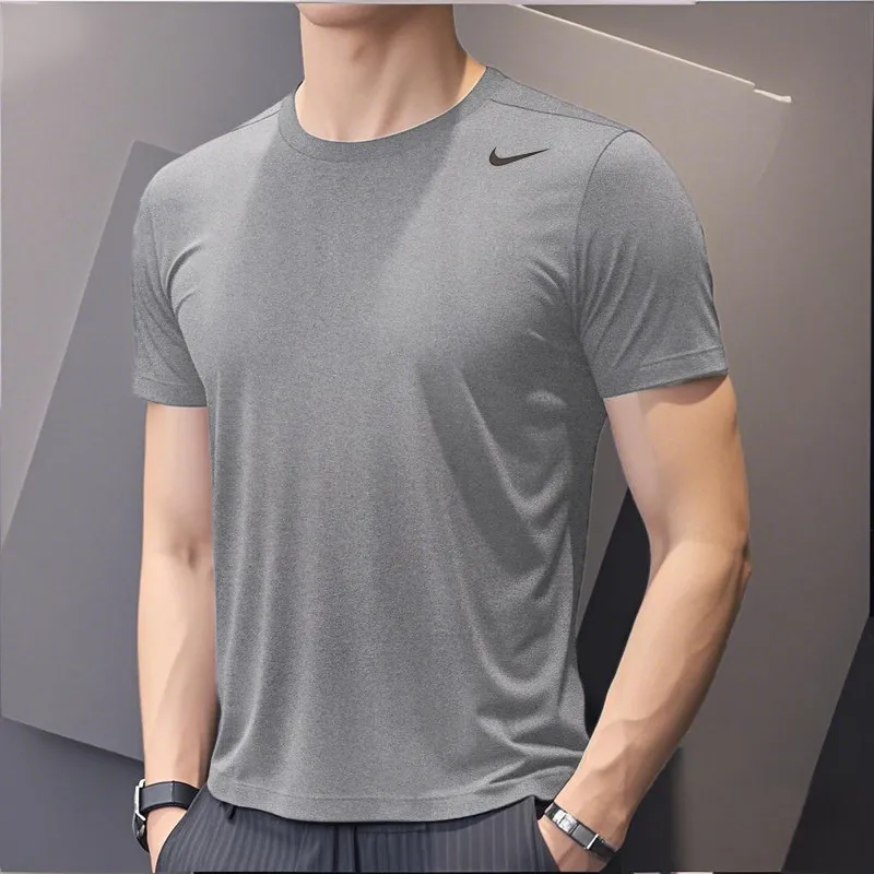 2026 New Nike Mens Team T Shirt Gray Breathable Customizable Casual Short Sleeve IB8898-091 view 2