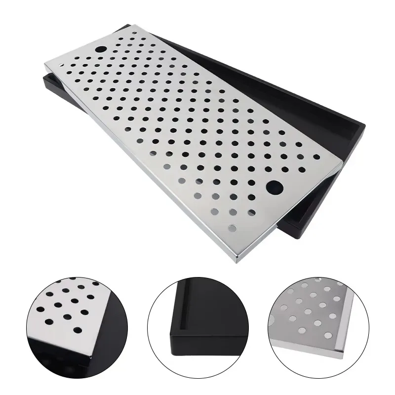 Homebrew Surface Mounted Beer Drip Tray,50cm Long Shape Kegerator Draft Tower Drip Tray for Beer Beverage No Drain Type Bar Tool