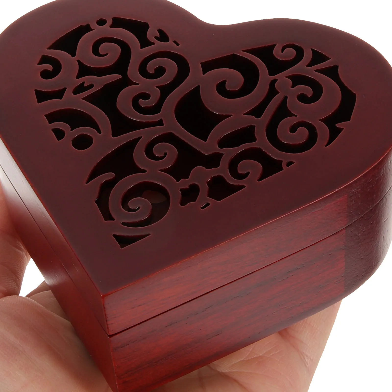 

Engrave Music Wooden Box Musical Boxes Heart-shaped Birthday Brown Container Mother