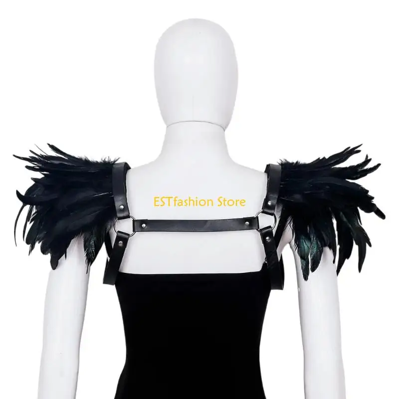 Y5GC Gothic Shrug Shawl Shoulder Wrap Medieval Halloween Cosplay Costumes for Adults Women Men