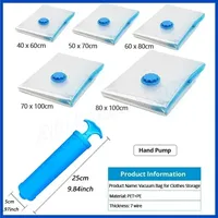 5/3PCS Vacuum Storage Bags Wardrobe Organizer for Clothing Pack Pouch Vacuum Sealing Clothes Space Saving Bags Bedding Blanket