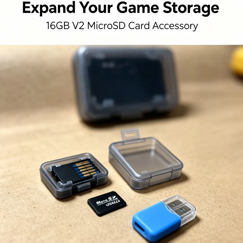 V2 Version Game Accessory Button Portable MicroSD Card 16GB Memory Card for N.S Portable Game Console, Cambiar juego con botón