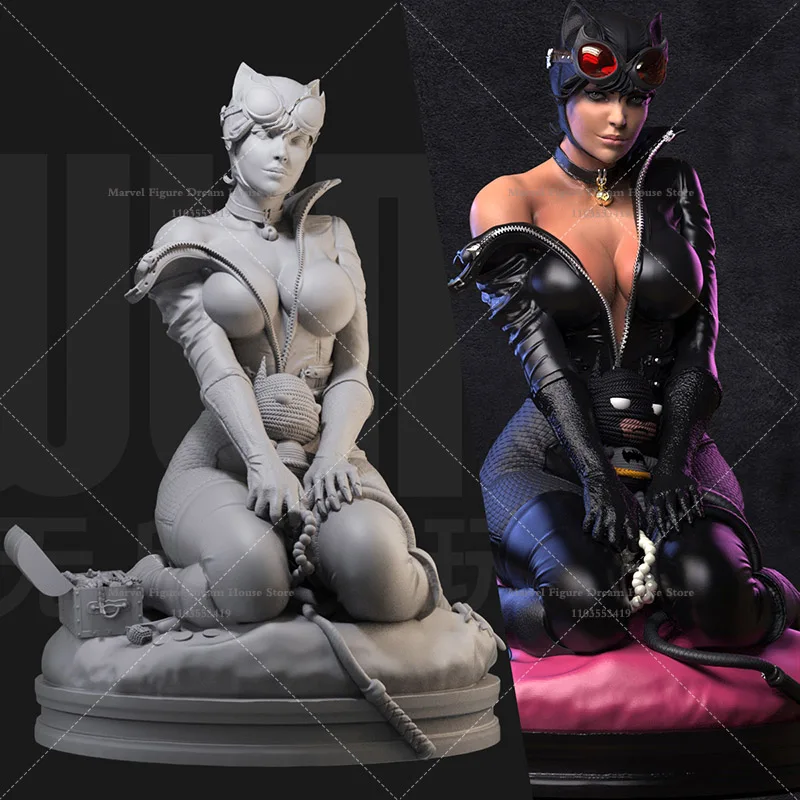 1/24 1/18 Maßstab DC Batman Super-Villain Catwoman Selina Kyle Hot Spicy Beauty DIY Selbstmontiertes 3D-Harz Unpanited Girl-Modell