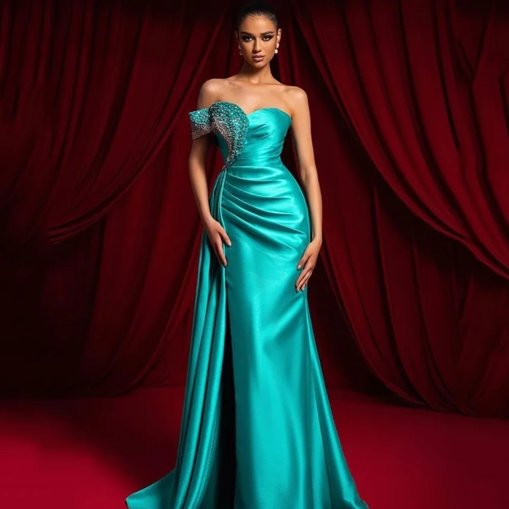 أزياء حورية البحر مساء اللباس قطار الاجتياح مخصص قبالة الكتف الحبيب الديكور مطرزة الرقص حزب ثوب فساتين حفلة موسيقية